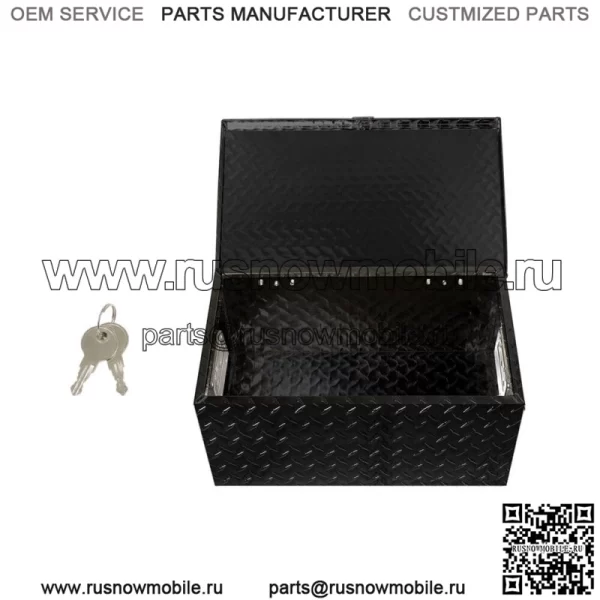 Черная алюминиевая ромбовидная пластина для ящика для инструментов Garage Pickup Traile 20" x 12" x 9,5''